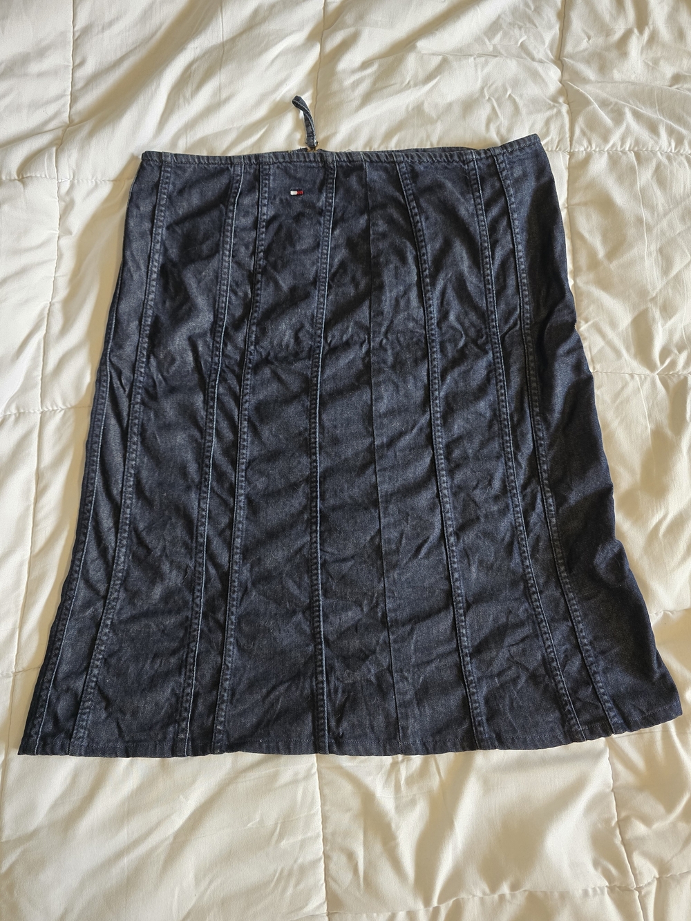 Tommy Hilfiger Dark Navy Paneled Midi Skirt